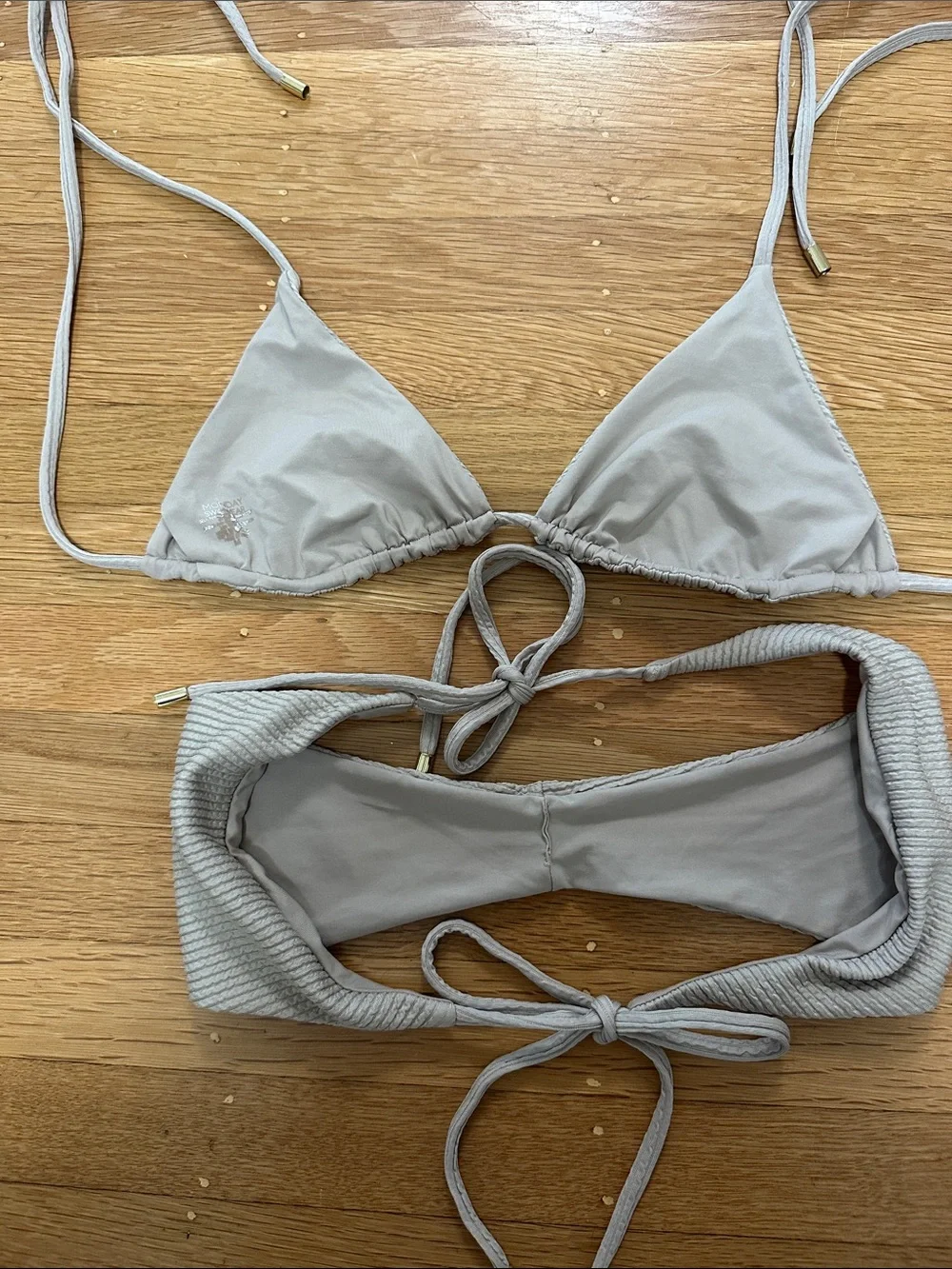 Monday swimwear - Palma Top and bottom - Oat Crinkle - Oat Crinkle / M × 1